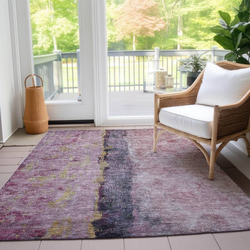 Amox Contemporary Abstract Built To Resist Stains Timeless Fusion Outdoor Rug