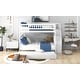 preview thumbnail 4 of 12, Full over Full Wooden Bunk Bed with Trundle and Storage Staircase,Classic Design
