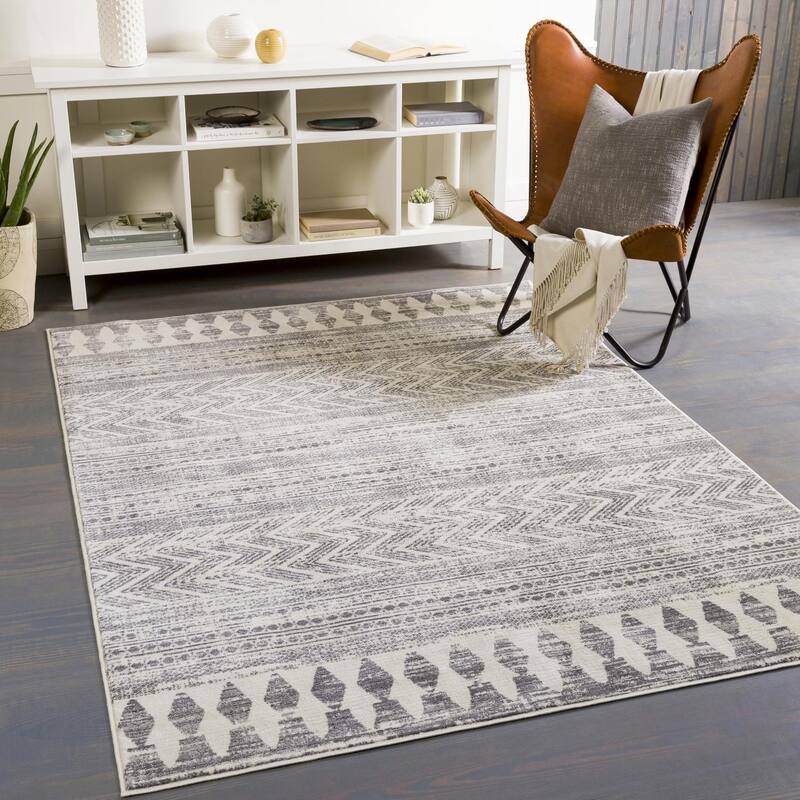 Livabliss Roma Vintage Area Rug - 5' 3" x 7' 1" - Medium Grey