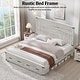 preview thumbnail 23 of 53, Farmhouse Wood Bed Frame with 54" Tall Headboard, 2 Large Drawers