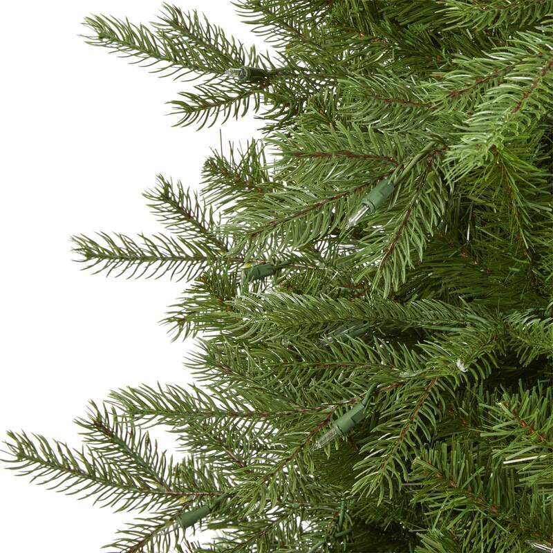 7ft. Fir Artificial Christmas Tree with 450 Warm White Lights and 1153 Bendable Branches - Radiant Holiday Glow