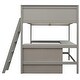 preview thumbnail 18 of 55, Full Size Wooden Loft Bed with Desk and Shelves, Space-Saving Design