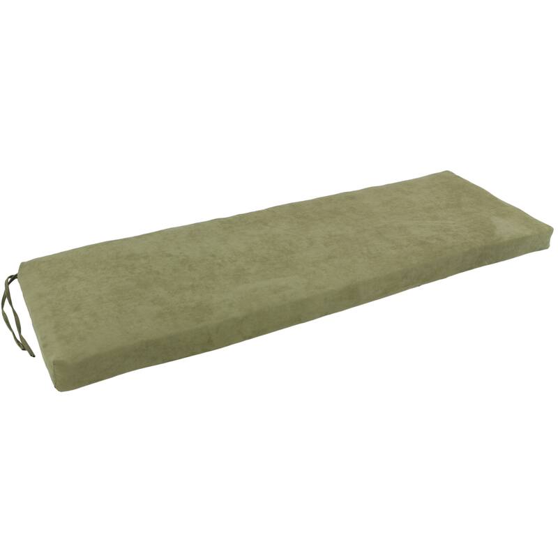 Microsuede Indoor Bench Cushion (57-, 60-, or 63-inches wide) - 57" wide - Sage Green