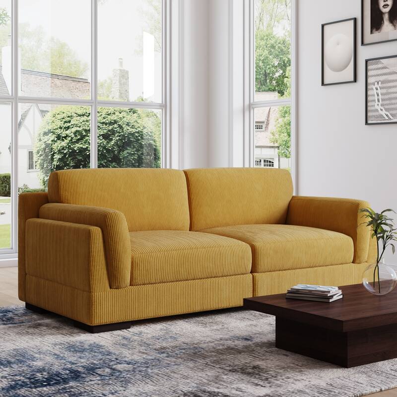 90" Corduroy Modular Sofa Reclining Sectional