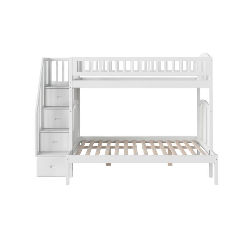 Westbrook Staircase Bunk Twin over Full in White