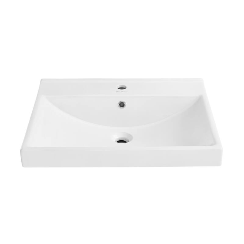 Swiss Madison SM-VT325 Carre 19" Ceramic Vanity Top - White - Painted