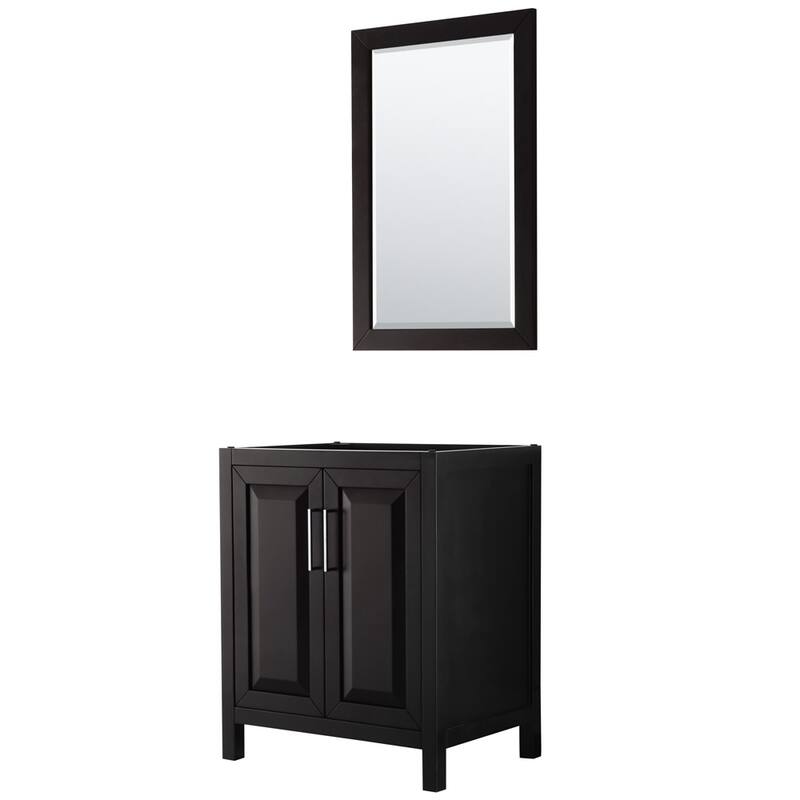 Wyndham Collection Daria 29" Single Free Standing Vanity Cabinet - - Dark Espresso / Polished Chrome Hardware