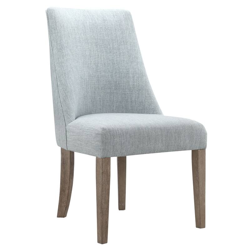 High Back Upholstered Dining Chair Set of 2 with Farmhouse Solid Legs