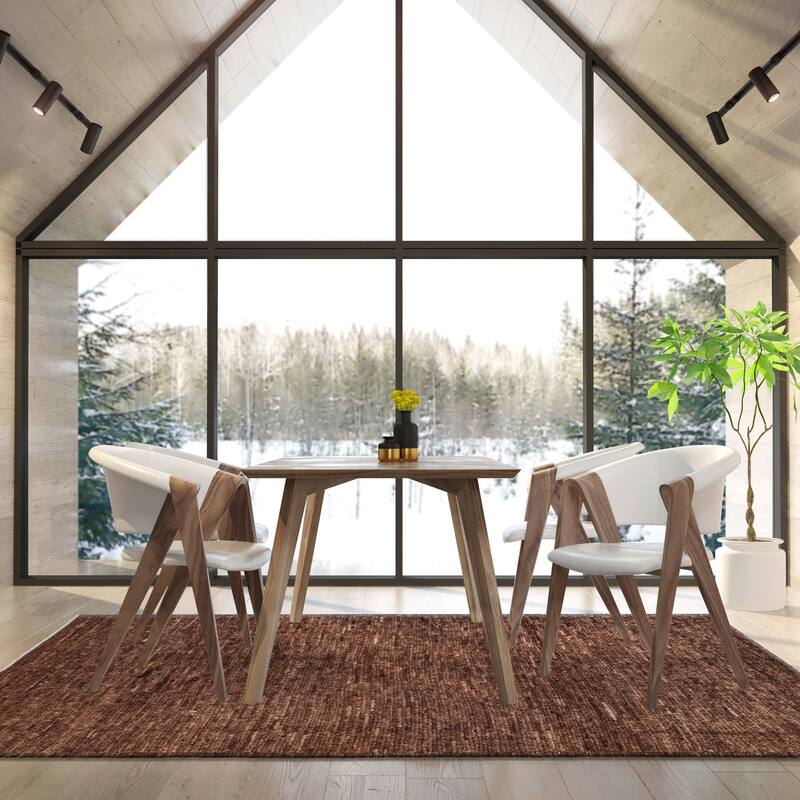 ECARPETGALLERY Hand-knotted Pak Finest Marrakesh Dark Brown Wool Rug - 6'3 x 8'8