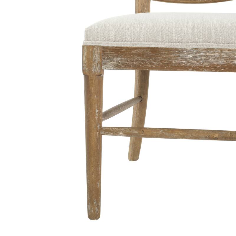 Roomfitters Rattan Back Dining Chair Set of 2, Rustic Farmhouse Style Seating, Natural