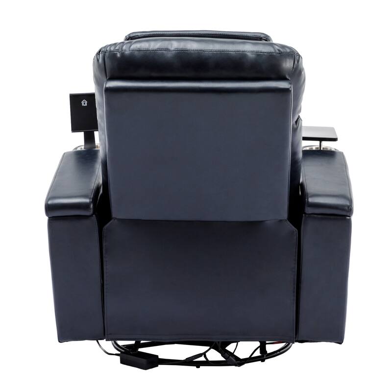 270° Power Swivel Lift Recliner Chair with Cell Phone Stand & Cup Holders, Swivel Tray Table, Lazy Boy Sofa Chair for Home