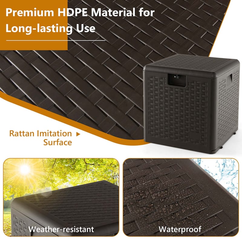 Costway 28/73/100/120/130 Gallon Patio Deck Box Outdoor Waterproof