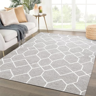 George Towne Living Geo Metro Luxury Handmade Geo Wool Area Rug
