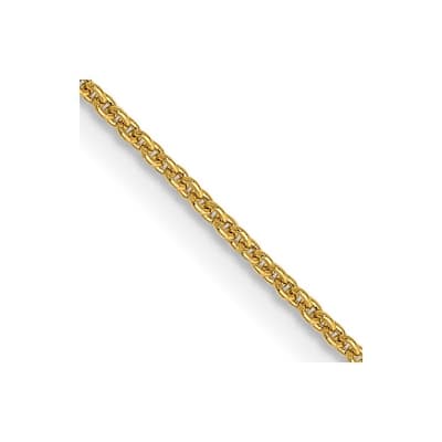 Curata 14k Yellow Gold Solid 0.8mm Diamond Cut Light Cable Chain Necklace Options: 16 18 20 22 24