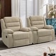 preview thumbnail 5 of 101, Overstuffed Cotton Corduroy Manual Pushback Recliner with Wide Armrest Beige/2-Piece