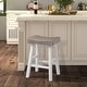 preview thumbnail 4 of 16, Furniture of America Barne Farmhouse Solid Wood Hefty Saddle Seat Dining Bar Stools (Set of 2)