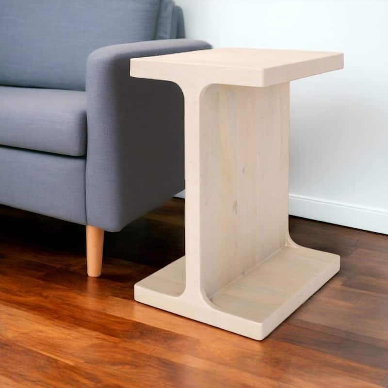 20-inch Solid Wood Pedestal End Table for Living Room or Bedroom - 13" x 15" x 20.1"