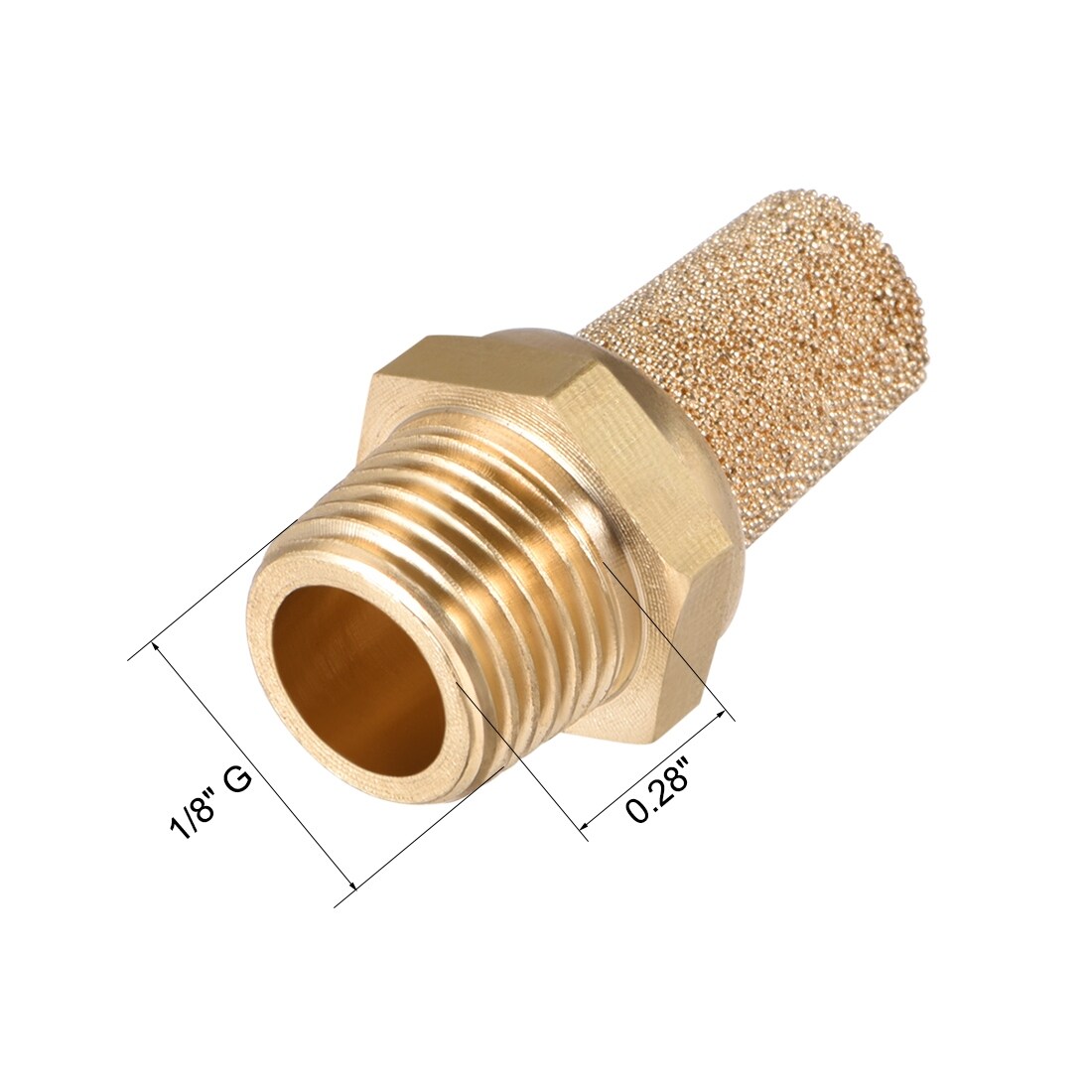 Details about   Brass Exhaust Muffler 1/8" G Male Thread Bronze Muffler w Brass Body Flat 5pcs 