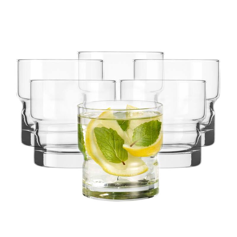 Libbey Newton Stackable Double Old Fashioned Glass, 12-ounce, Set of 6 - Set of 6