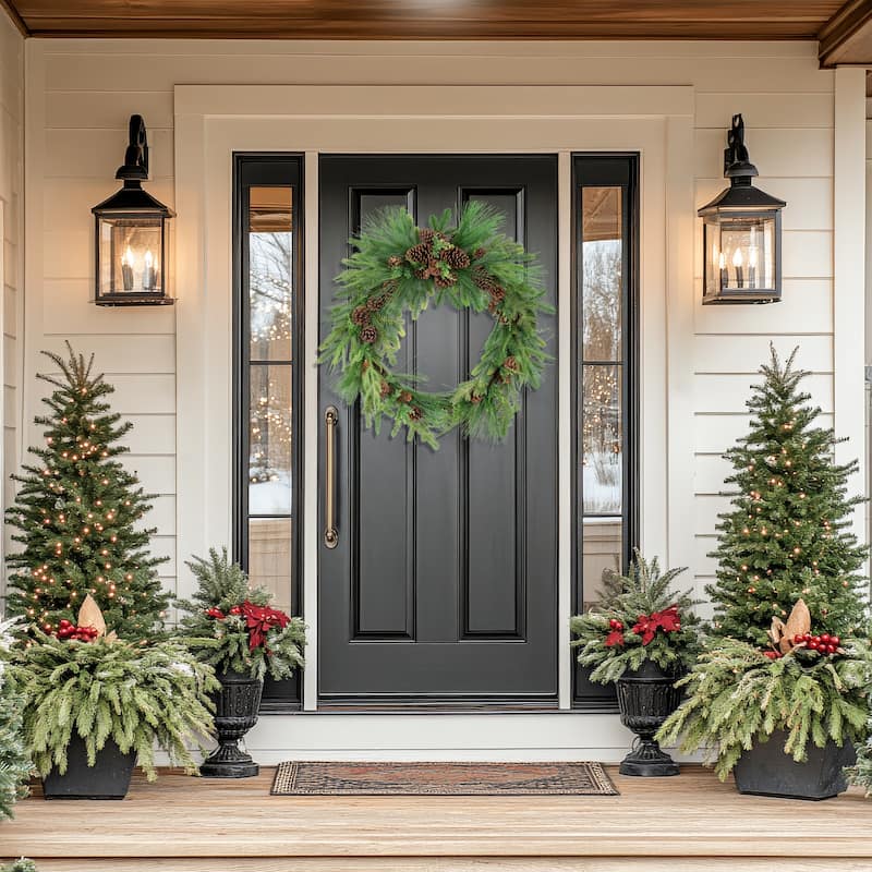 Pinecones and Mixed Foliage Artificial Christmas Wreath - 32" - Unlit