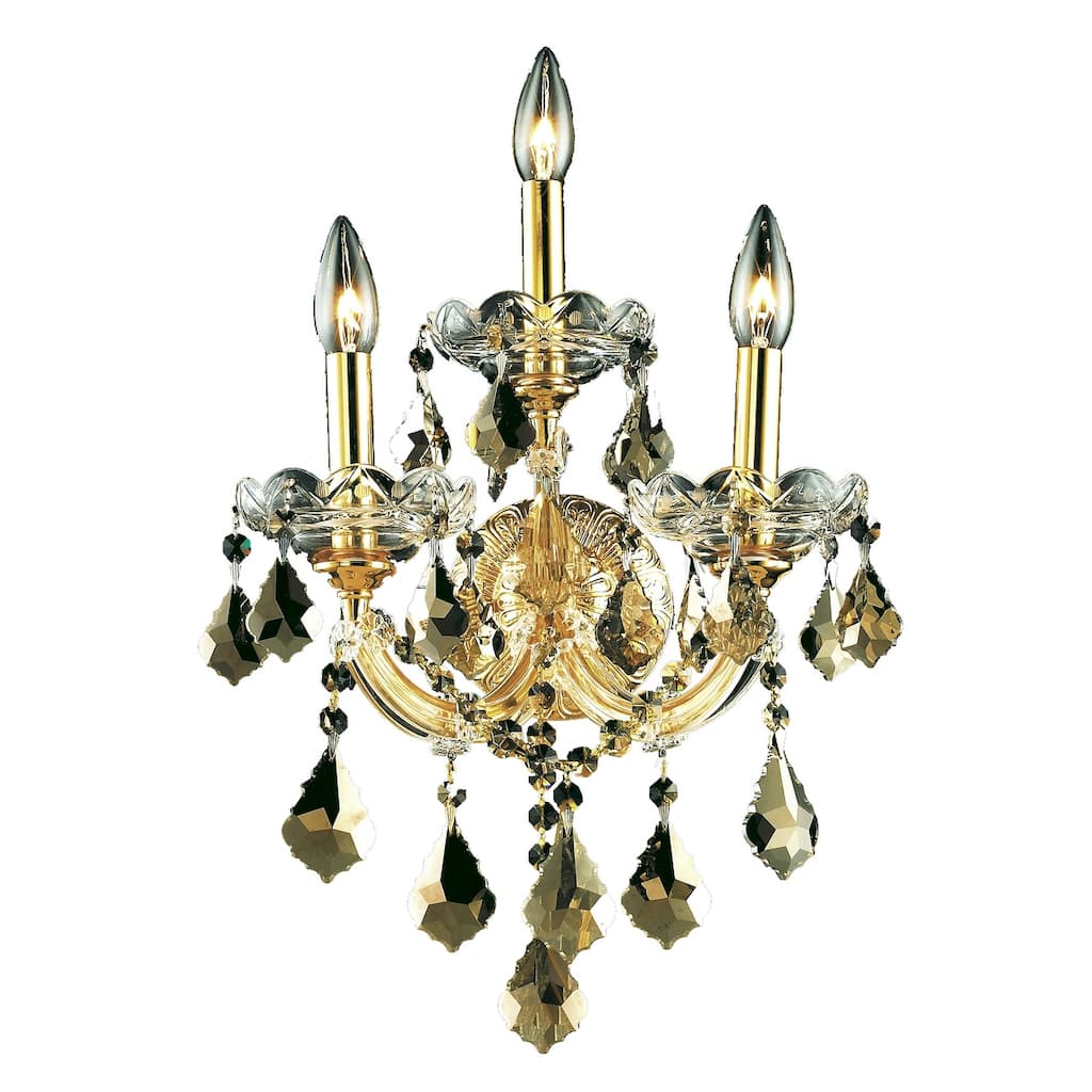 Fleur Illumination Collection Wall Sconce D:12in H:22in E:8.5in Lt:3 Gold Finish