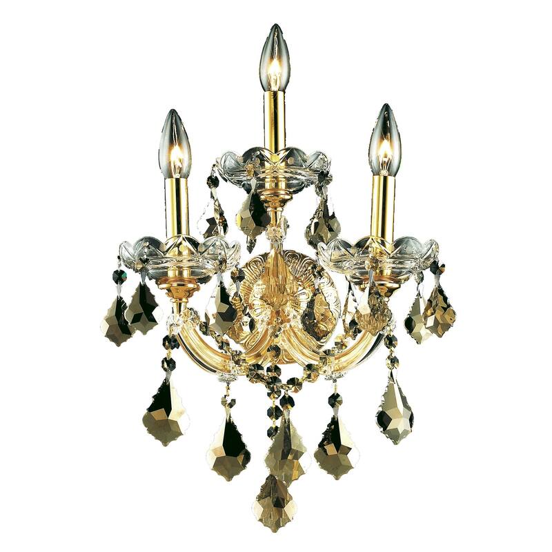 Fleur Illumination Collection Wall Sconce D:12in H:22in E:8.5in Lt:3 Gold Finish