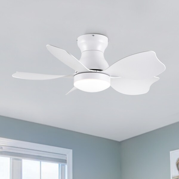 YUHAO 30 Inch Modern Matte White Indoor Flush Mount Small