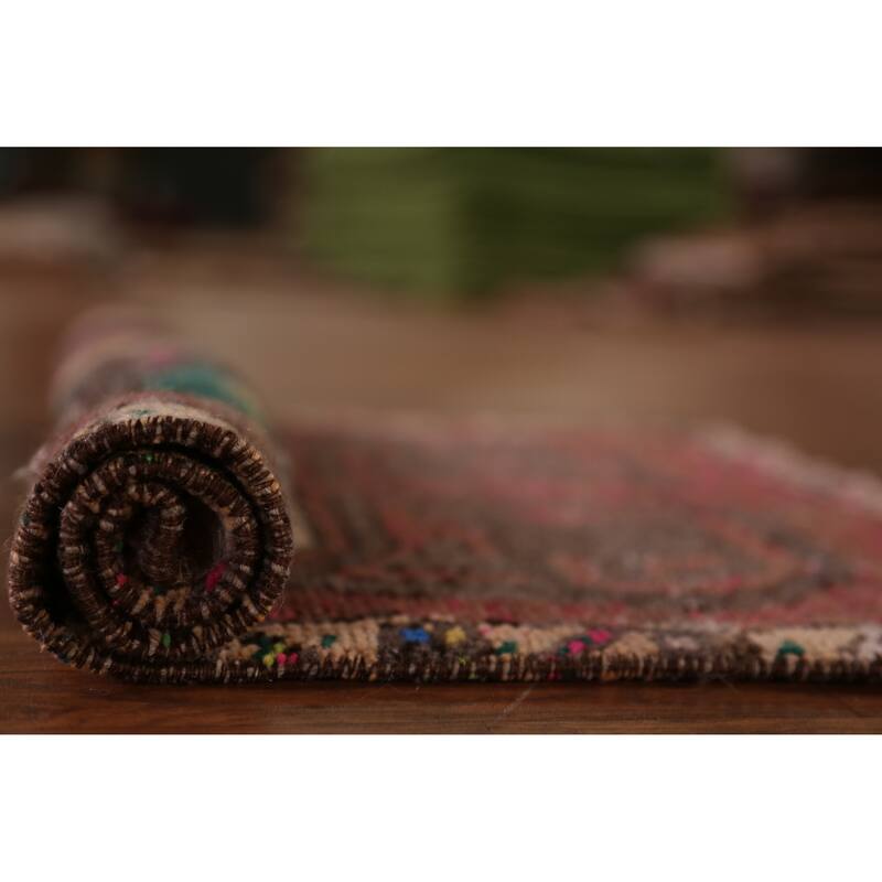 Hand Knotted Oriental 100% Wool Carpet Transitional Tribal Pink Anatolian Area Rug - 2' 6'' X 1' 8''