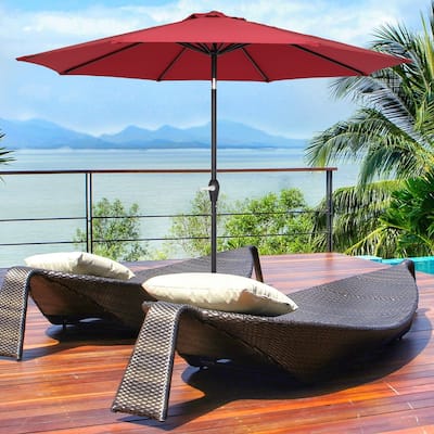 9FT Central Umbrella Waterproof Folding Sunshade(Resin Baseis not included)