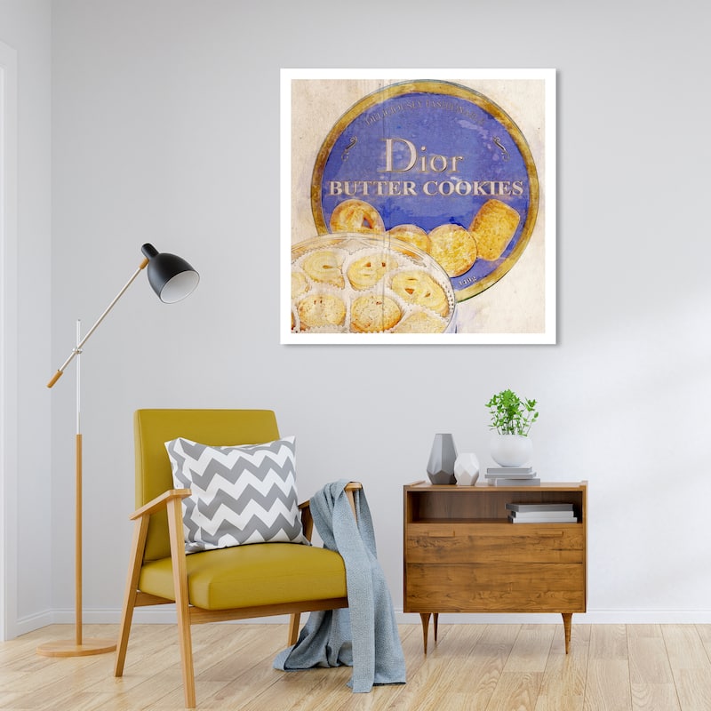 Wynwood Studio Prints Food and Cuisine Deliciously Fashionable Blue and Light Blue Glam Wall Art Canvas Print - 30 x 30