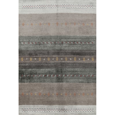 Tribal Gabbeh Indian Rug Handmade Wool Carpet - 4'2" x 5'8"