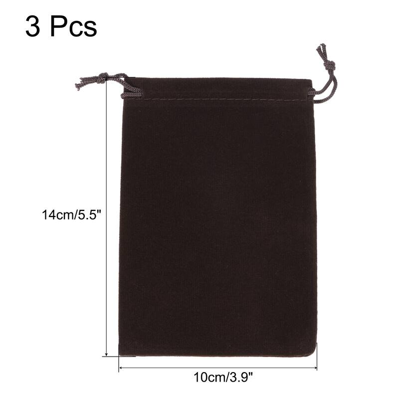 Microfiber Pouch Soft Storage Drawstring Gift Bag for Glasses Wedding - Brown - 14x10cm