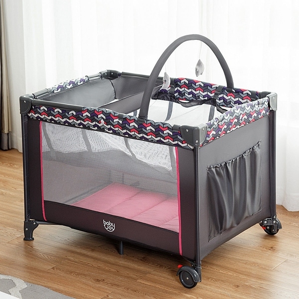 Shop Babyjoy Folding Travel Baby Crib Playpen Infant Bed