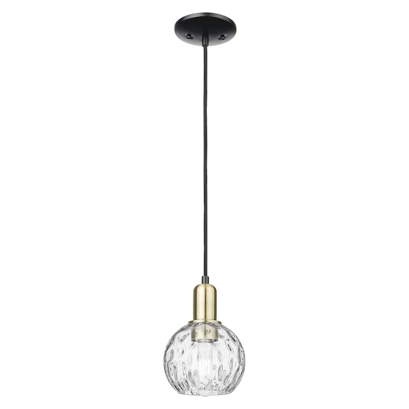 Innovations Lighting Endless Possibilities Arcadia - Athens Water Glass - 1 Light 6" Cord Hung Mini Pendant - Black Antique Brass