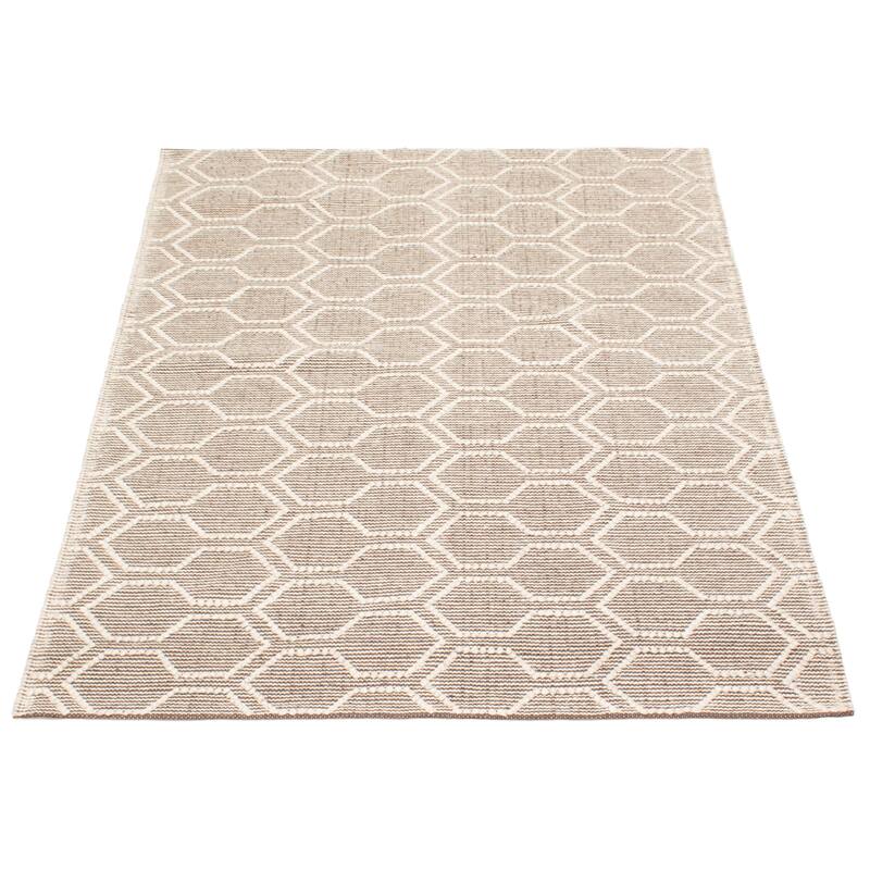 ECARPETGALLERY Braid weave Sienna Brown Wool Rug - 5'1 x 7'5