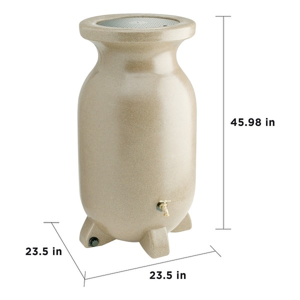 Koolscapes Stone-Look Rain Barrel, 75 gal (285L), Sandstone - M