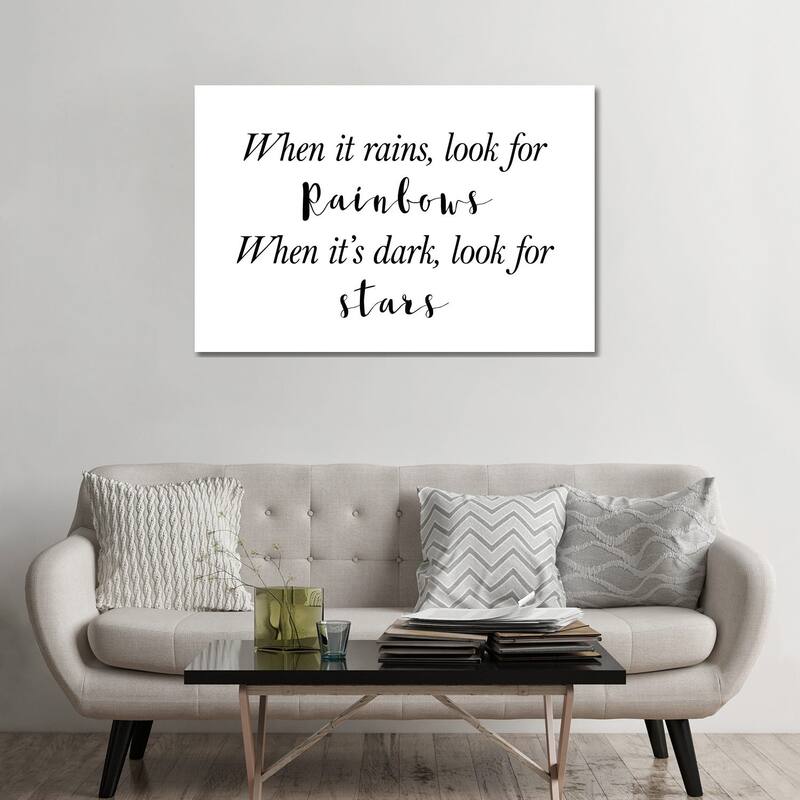 iCanvas "When It Rains Look For Rainbows" by Pixy Paper Canvas Print - 32x48x1.5