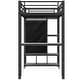 preview thumbnail 34 of 34, Twin Size Metal Loft Bed Frame with Desk, Wardrobe And Storage Shelves Under The Bed