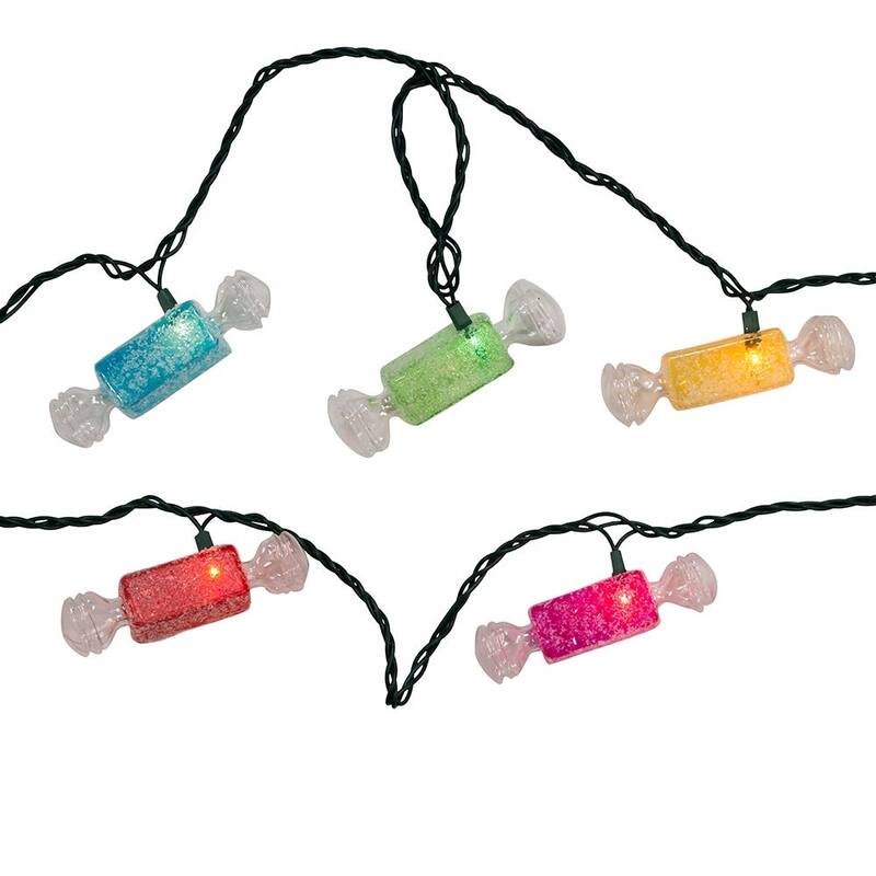 Kurt Adler UL 10-Light Multi-Color Glitter Candies Light Set