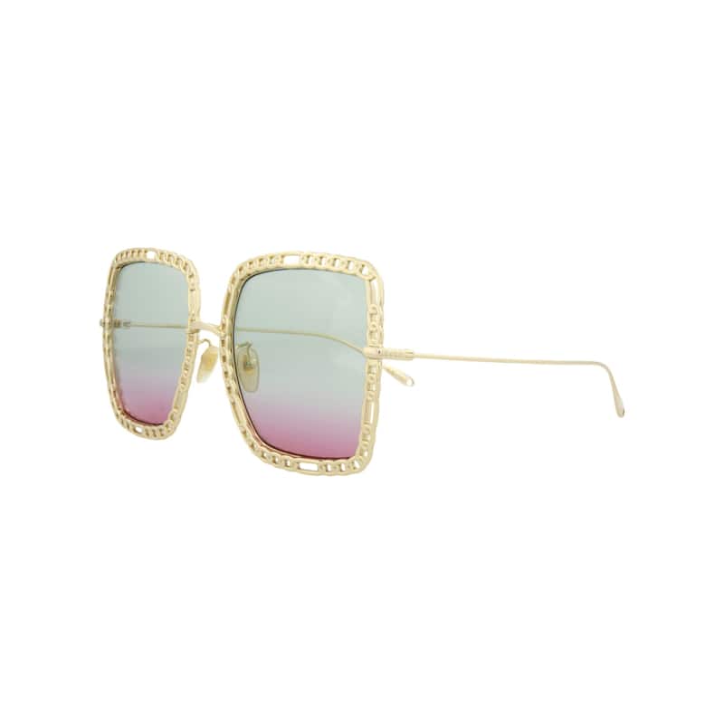 Gucci Square-Frame Metal Sunglasses