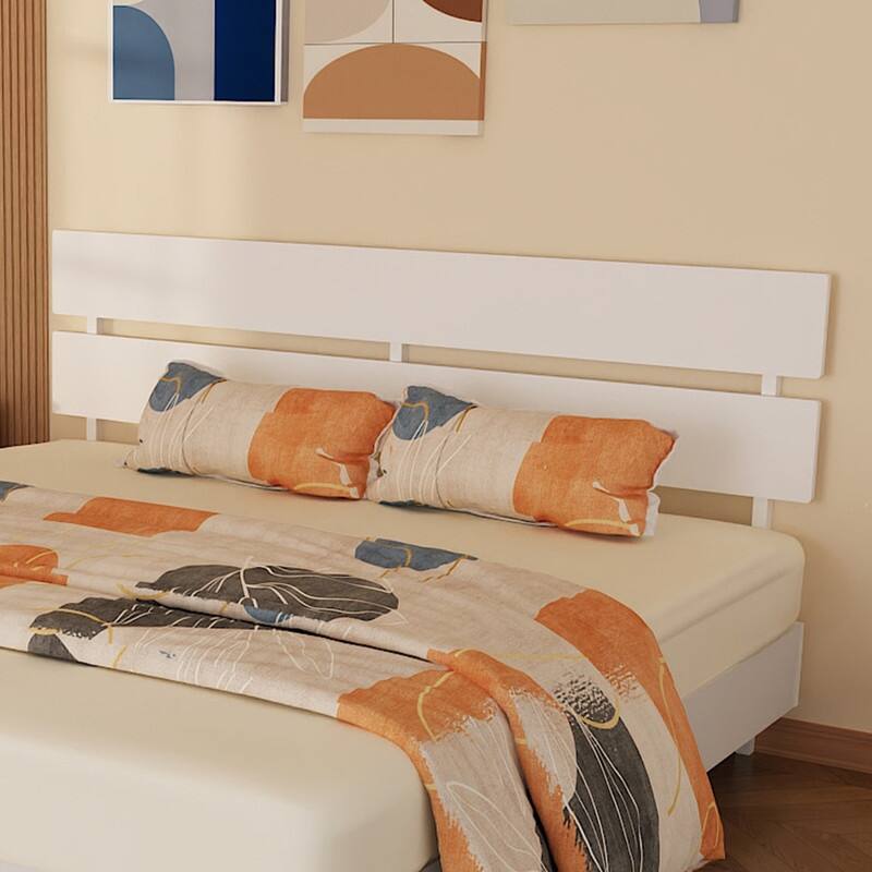 Modern Brown Solid Wood Platform Bed Frame with Headboard