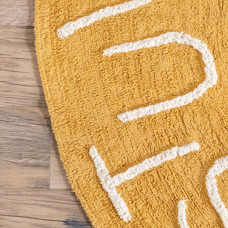 Nuloom Alphabet SpinClean Washable Round Rug