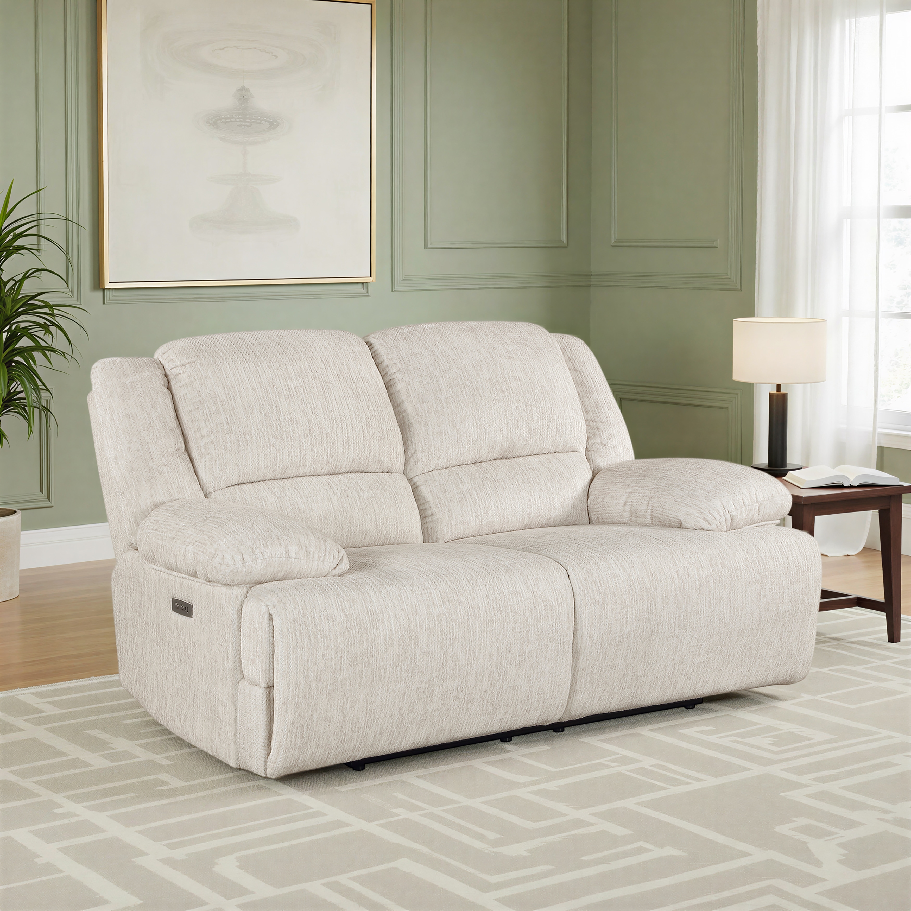Vanta 69" Microfiber Wall Hugger Power Double Reclining Loveseat