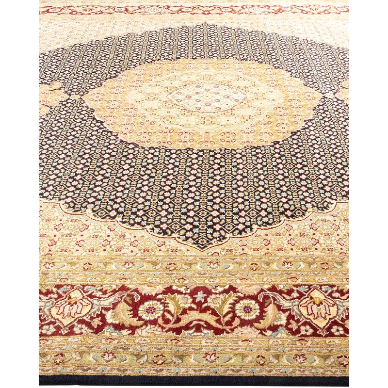Overton Hand Knotted Wool Vintage Inspired Traditional Mogul Black Area Rug - 8 x 10