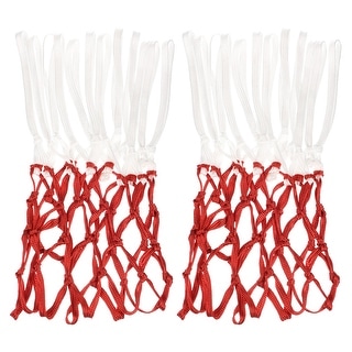 2Pcs 20" Polyester Heavy Type Basketball Hoop Net Replacement, White Red