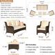 OVIOS 5-piece Patio Conversation Wicker Furniture Set