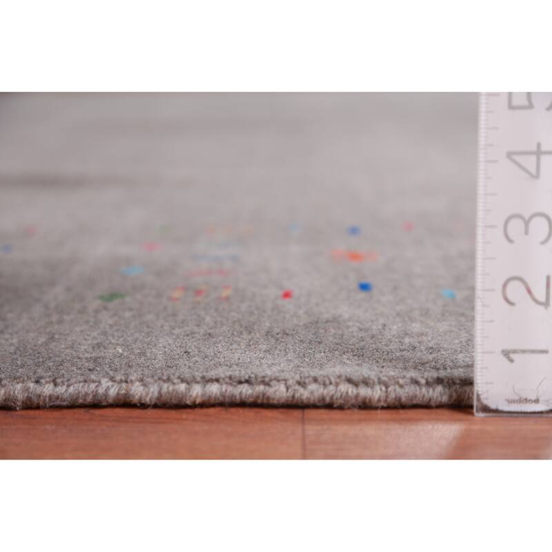 Gabbeh Indian Area Rug Hand-Knotted Wool Carpet - 7'10" x 9'9"