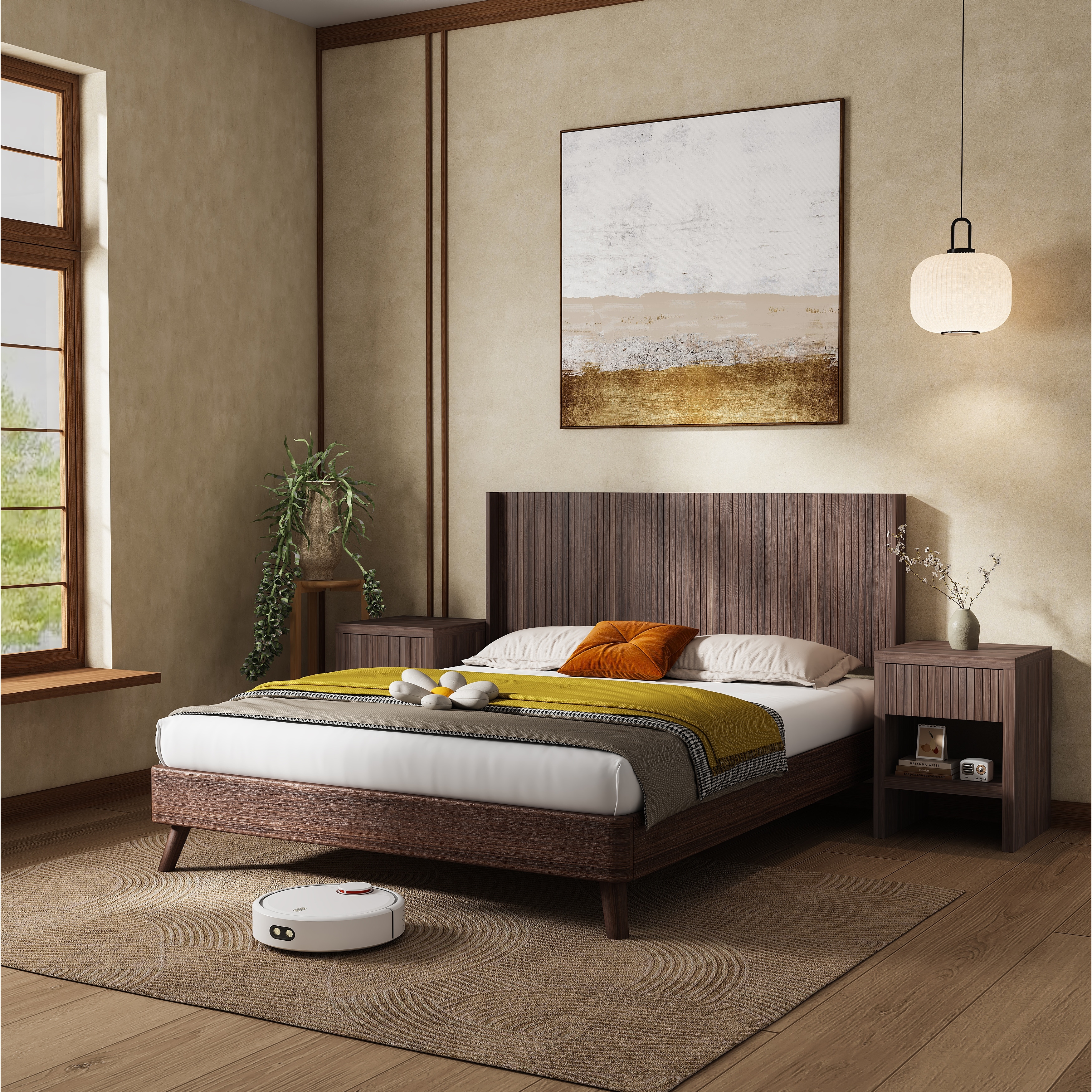 Wood Wingback Headboard King Size Headboard Wide, Solid Wood