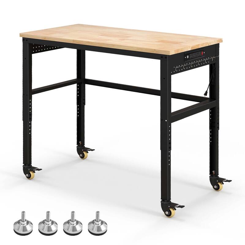 Costway 48" Adjustable Work Bench Heavy-Duty Steel Frame Worktable - See Details