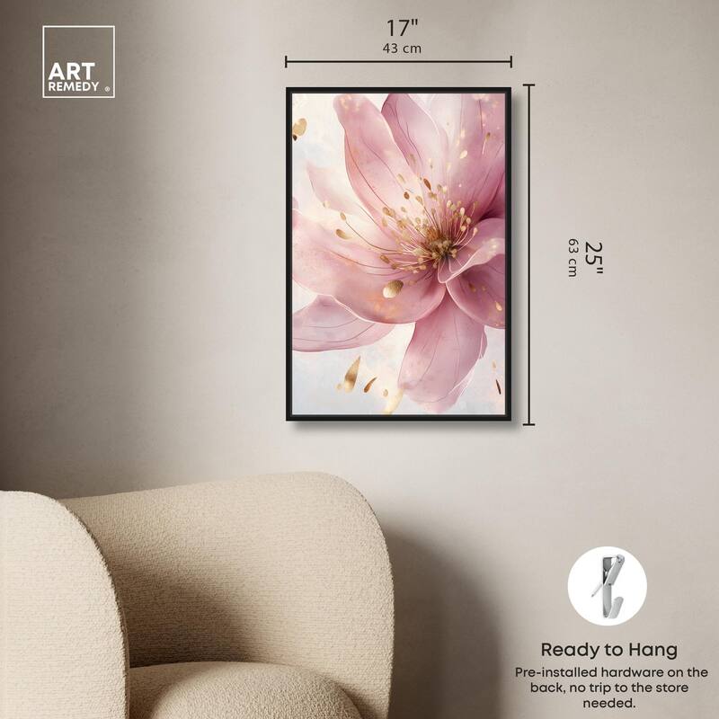 Pink and Gold Bloom Canvas by Art Remedy